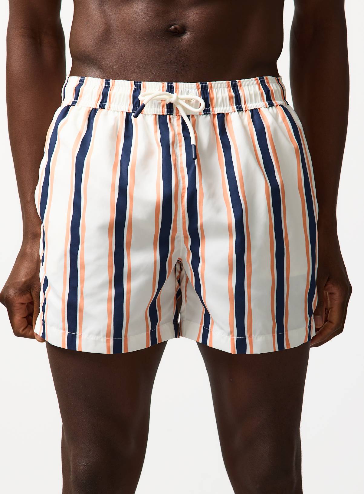 Blue & Orange Stripe Swim Shorts L - Image 1
